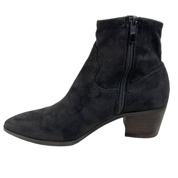 Franco Sarto Women's Black Leather Shaneen Peat Pointed Toe Ankle Booties Sz 8 - Picture 3 of 14